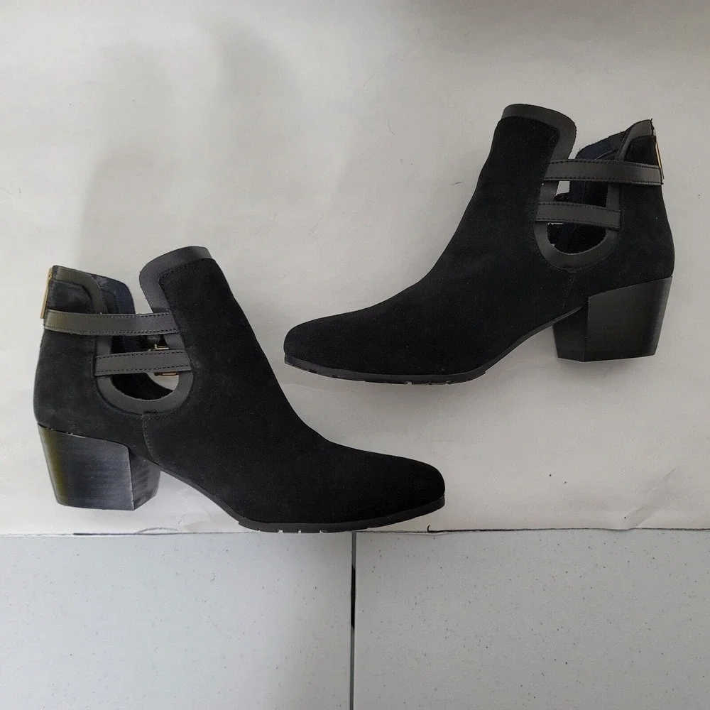 Kenneth Cole Reaction Pil-Grim RL06667LE Black Suede Ankle Boots 7.5 Med‎